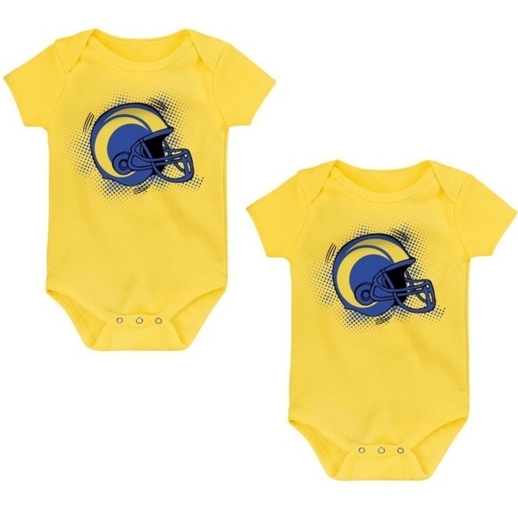 2 three pack sets NFL licensed Rams Infant 6 total onesie Bodysuits NWT - Picture 4 of 7